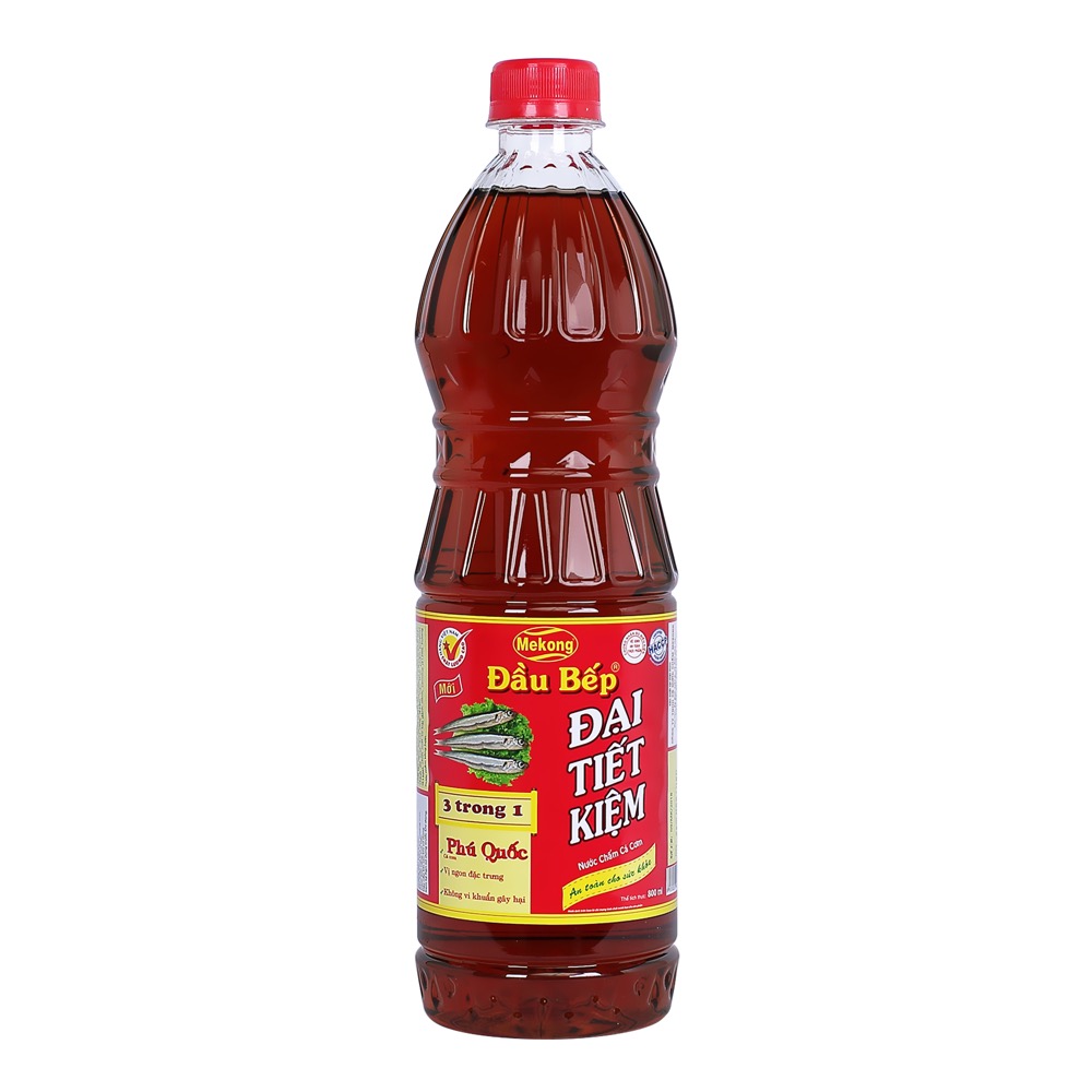 Nước Mắm Cá Cơm ( Nước Chấm ) Đầu Bếp Đại Tiết Kiệm MeKong
chai 800 ml Thùng 15 chai